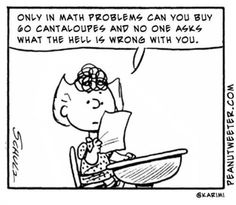 Charley Brown Math Cartoon